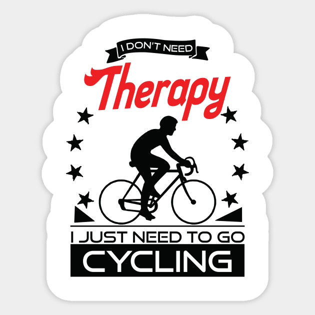 Cycling - Better Than Therapy Gift For Racing Cyclists Sticker by OceanRadar